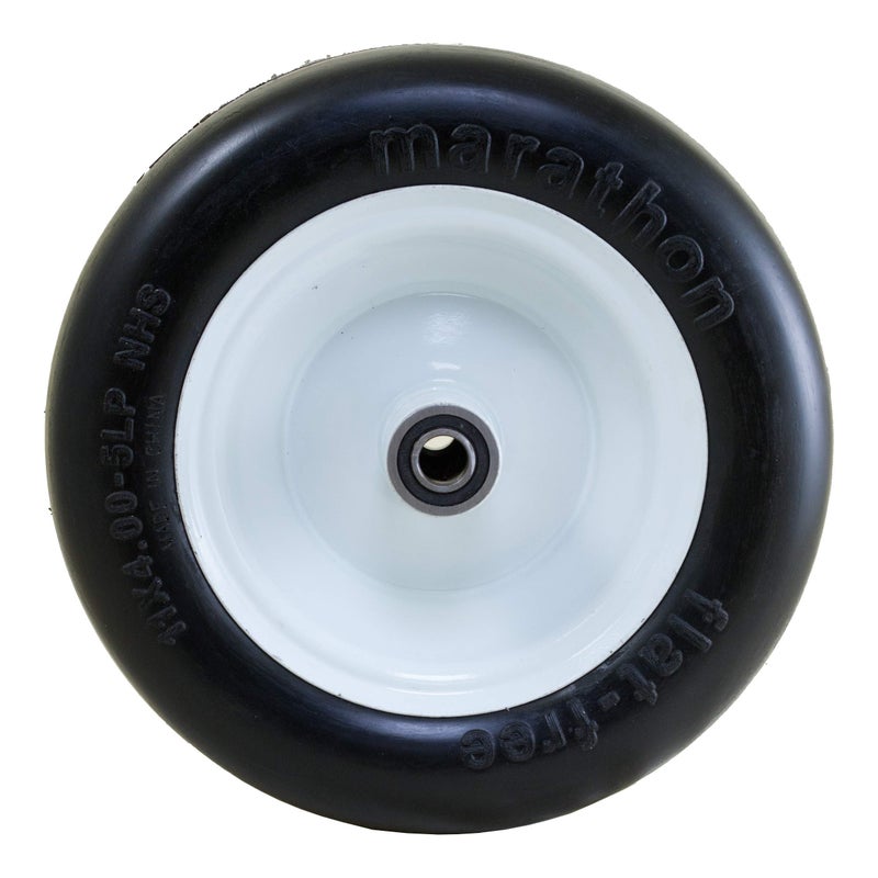 Marathon 11x4.00-5" Flat Free Lawnmower Tire on Wheel, 5" Hub, 1/2" Bearings - Image 2